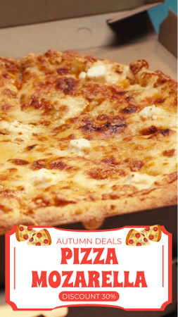 Offer Delicious Pizza Mozzarella Instagram Video Story Design Template