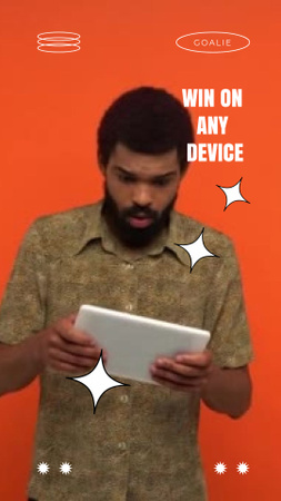 Ontwerpsjabloon van TikTok Video van Afro-Amerikaanse man op Gaming Community-advertentie