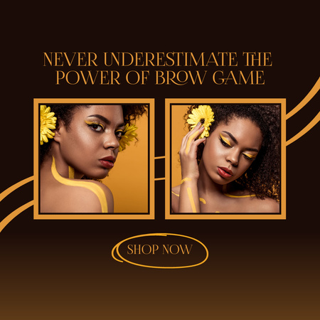 Stylish Brown Yellow Advertisement Of Beauty Product Instagram tervezősablon