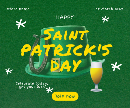 Best Wishes for Saint Patrick's Day Facebook Design Template