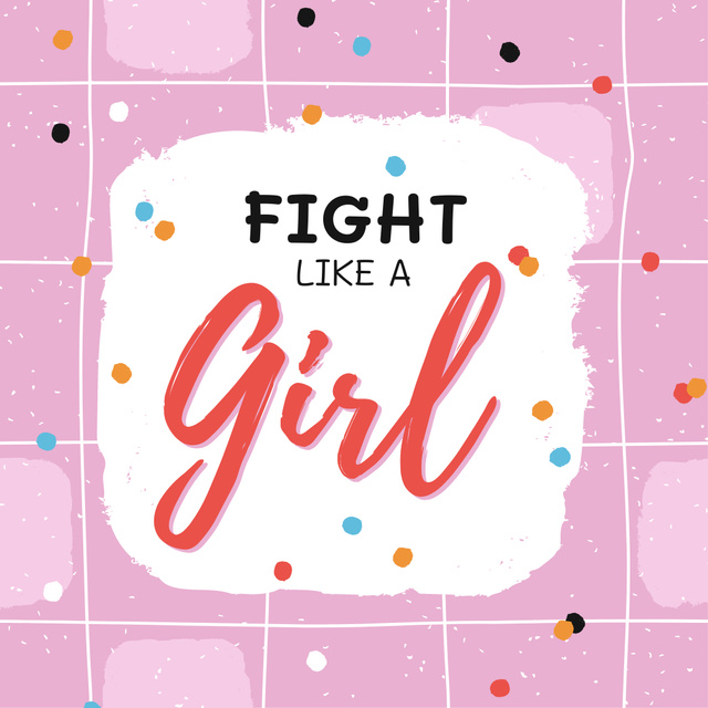 Girl Power Inspiration on Bright Pattern Instagram Design Template