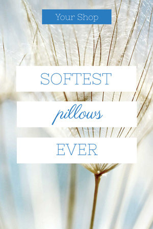 Designvorlage Softest Pillows Ad With Tender Dandelion Seeds für Postcard 4x6in Vertical
