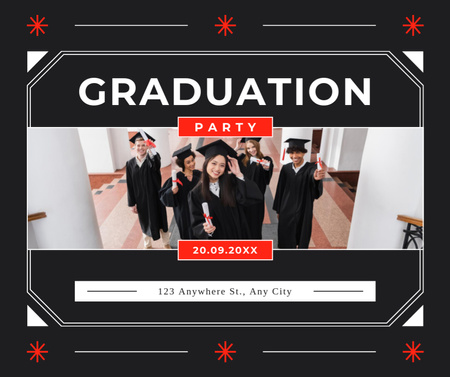 Graduation Commemoration Party Facebook Design Template