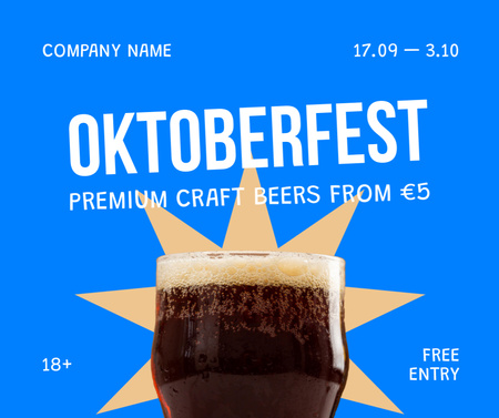 Крафтове пиво для святкування Октоберфесту Facebook – шаблон для дизайну