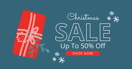 Szablon projektu Christmas Gifts Sale Minimal Blue Facebook AD
