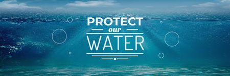 Template di design Water protection Motivation Email header