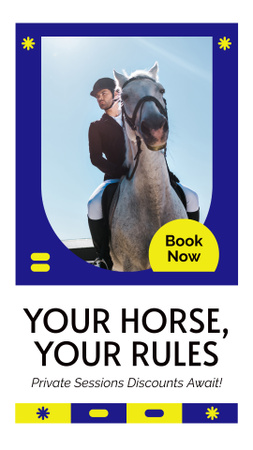 Private Horse Riding Session with Discount Instagram Story Design Template