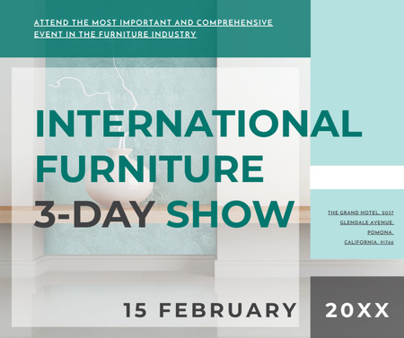 Furniture Show announcement Vase for home decor Facebook Design Template