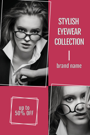 Offer of Stylish Eyewear Collection Pinterest tervezősablon