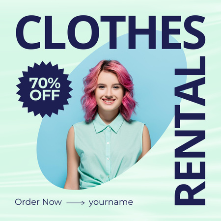Rental clothes for women blue Instagram Design Template