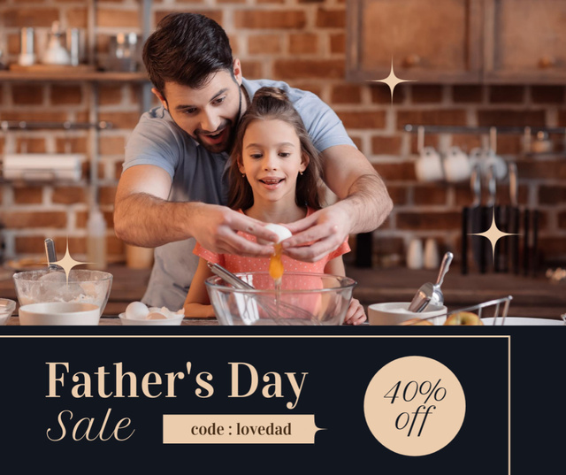 Ontwerpsjabloon van Facebook van Father's Day Sale Announcement