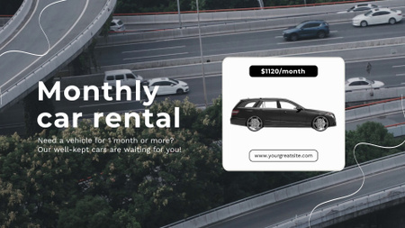Designvorlage Well Kept Cars Monthly Rental Offer für Full HD video