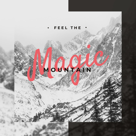 Scenic Landscape with Magic Mountains Instagram Design Template