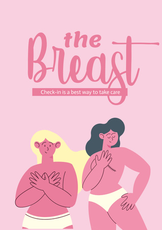 Platilla de diseño Breast Cancer Awareness Month Announcement Poster
