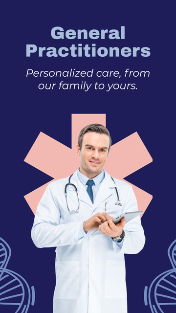 Medical Services Ad with Doctor Instagram Story tervezősablon