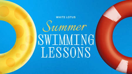 Summer Swimming Lessons Ad Full HD video Modelo de Design