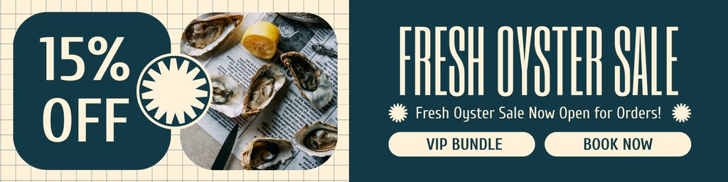 Designvorlage Ad of Fresh Oyster Sale with Discount für Twitter
