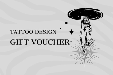 Designvorlage Kreatives Tattoo-Design im Studio-Angebot für Gift Certificate