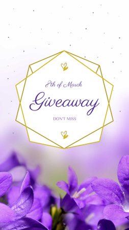 Women's Day Special Offer with Violets Flowers Instagram Story tervezősablon