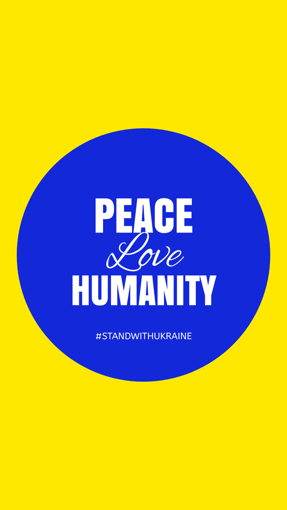 Plantilla de diseño de Peace and Humanity for Ukraine Instagram Story 