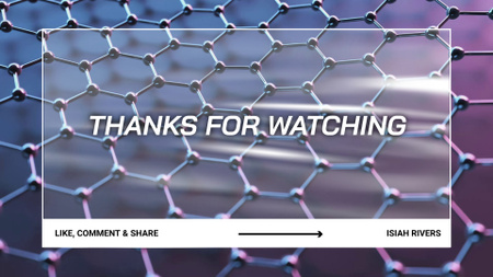 Thanks For Watching Channel With Hexagonal Pattern YouTube outro Design Template