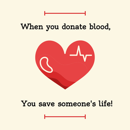 Tarjoa luovuttaa verta ihmishenkien pelastamiseksi Instagram Design Template
