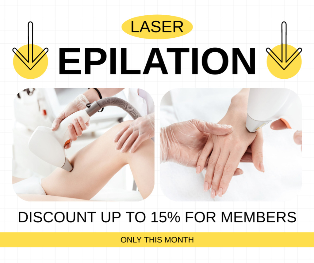 Plantilla de diseño de Discount for Laser Hair Removal of Hands and Legs Facebook 