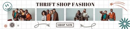 Fashion Hipsters Collage for Thrift Shop Ebay Store Billboard Design Template