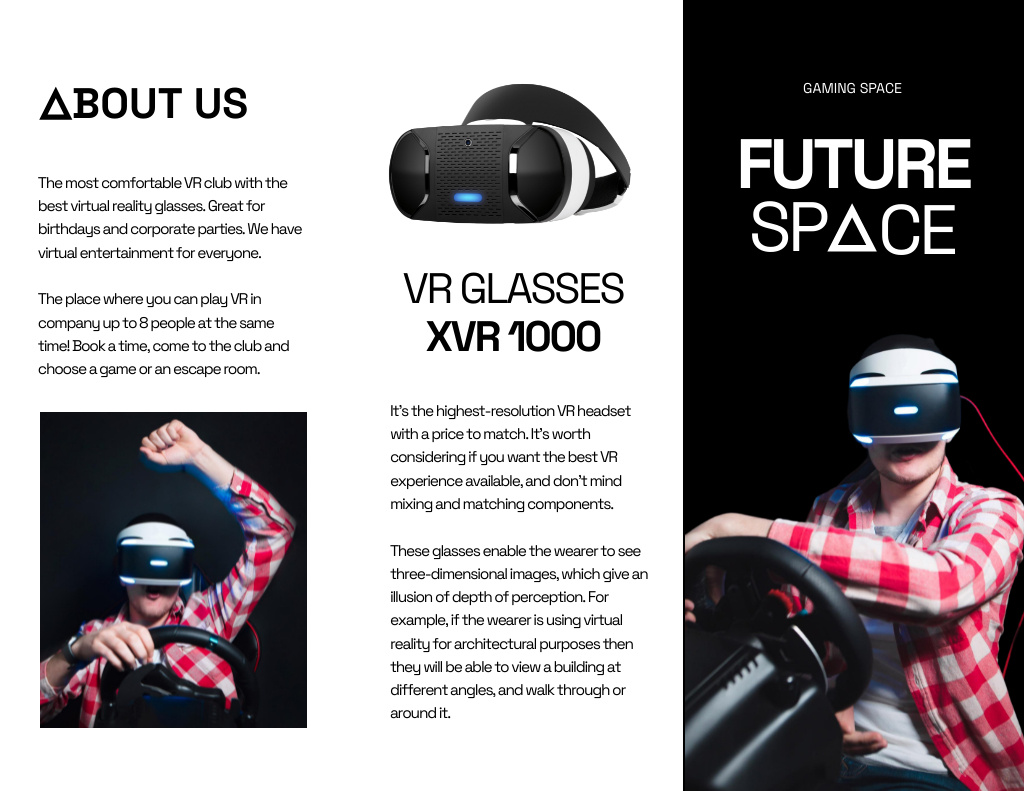 Modèle de visuel Girl in Virtual Reality - Brochure 8.5x11in Z-fold