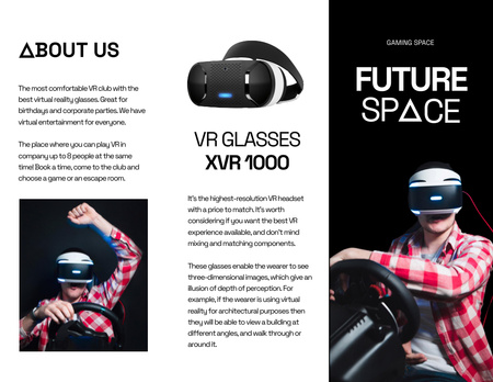 VR Club Ad Brochure 8.5x11in Z-fold Design Template