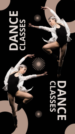 Platilla de diseño Choreography Classes Promo with Dancing Young Woman Instagram Story