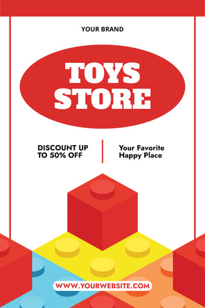 Discount in Store with Bright Toy Constructor Blocks Pinterest Design Template