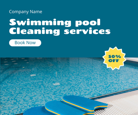 Ontwerpsjabloon van Facebook van Service for Swimming Pool Chlorination and Cleaning