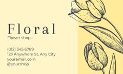 Flower Shop Ad with Sketch in Yellow