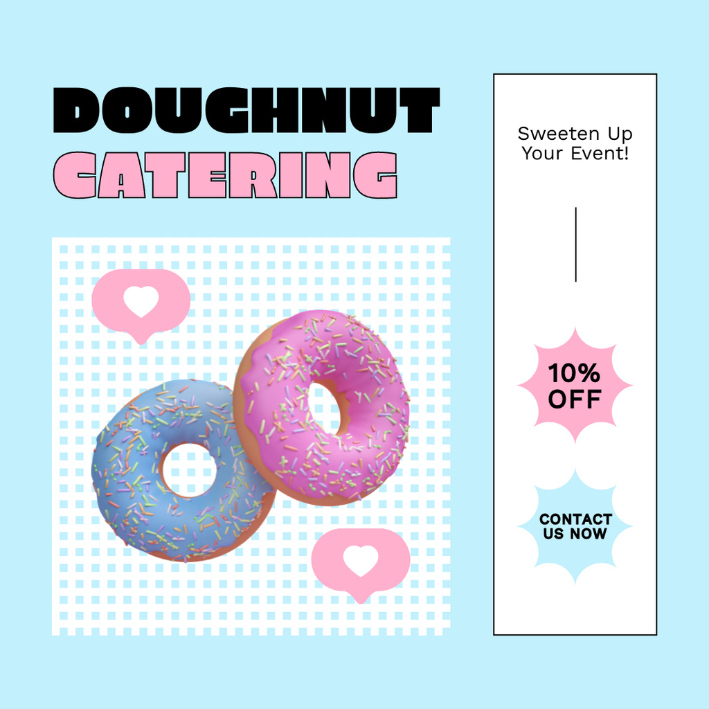 Ontwerpsjabloon van Instagram van Ad of Doughnut Catering Service