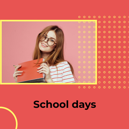 Святковий шкільний випускний щоденник із зображенням дівчинки-підлітка Photo Book – шаблон для дизайну