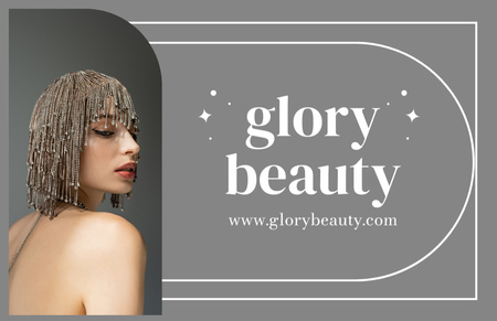 Modèle de visuel Beauty Shop Loyalty Program on Grey - Business Card 85x55mm