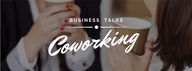 Business Women holding Coffee cups Facebook coverデザインテンプレート