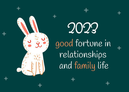 Szablon projektu New Year Greeting with Rabbit Card
