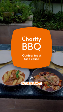 Charity Outdoor BBQ Feast Announcement Instagram Video Story Design Template