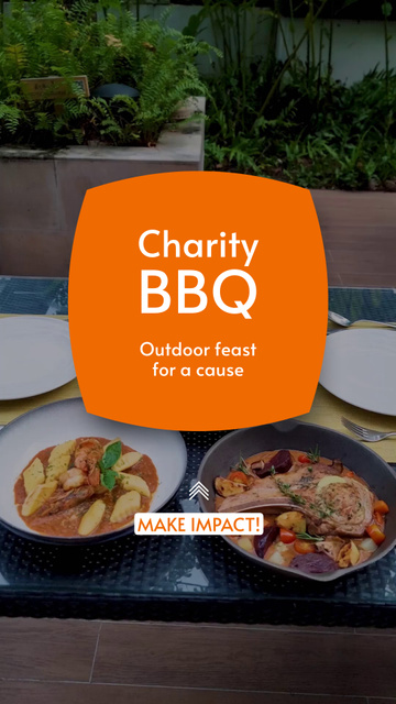 Charity Outdoor BBQ Feast Announcement Instagram Video Story Modelo de Design