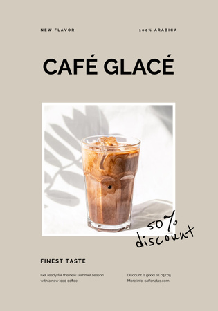 Cup of Iced Coffee Poster 28x40in Design Template