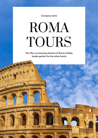 Matkusta Rooman kuuluisiin nähtävyyksiin Flayer Design Template