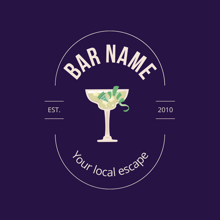 Plantilla de diseño de Increíble anuncio de bar con cóctel y eslogan Animated Logo 