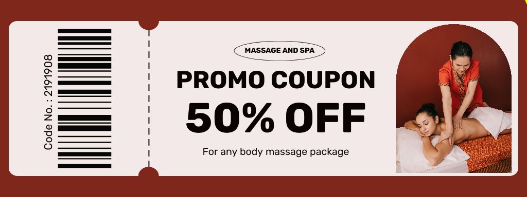 Advertisement for Women’s Spa Coupon Design Template