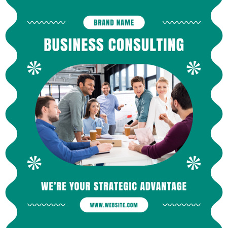 Business Consulting with Team in Office LinkedIn post Design Template