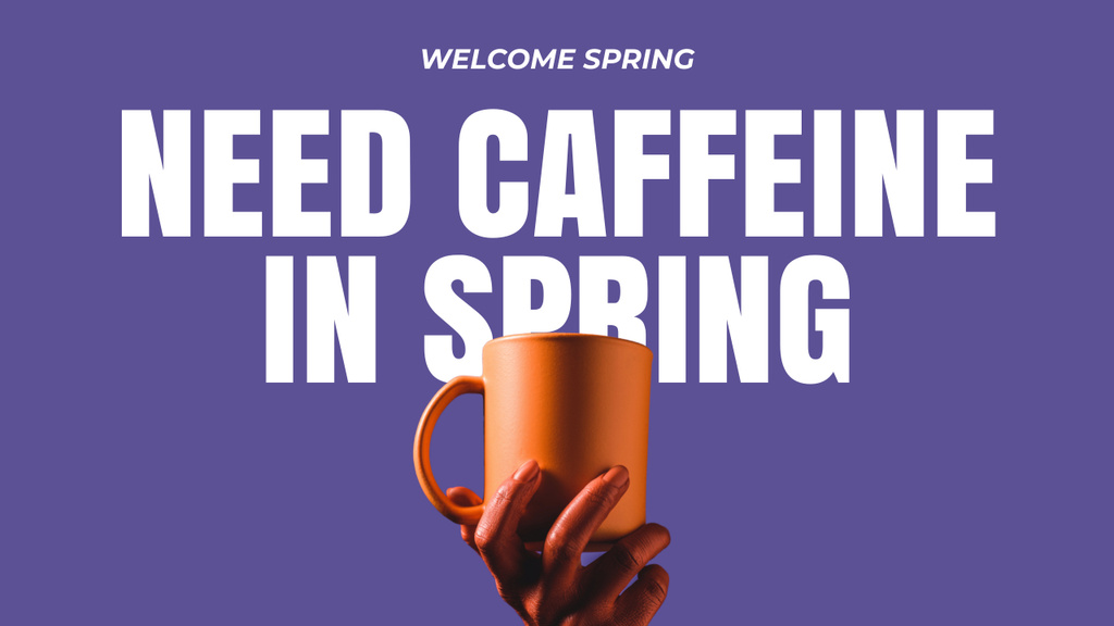 Ontwerpsjabloon van Youtube Thumbnail van Offer to Drink Cup of Spring Coffee