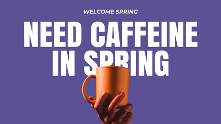 Offer to Drink Cup of Spring Coffee Youtube Thumbnail Design Template