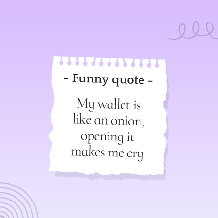 Designvorlage Witziges Zitat über Geld für Instagram