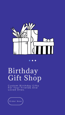 Ontwerpsjabloon van Instagram Story van Birthday Gift Shop Ad